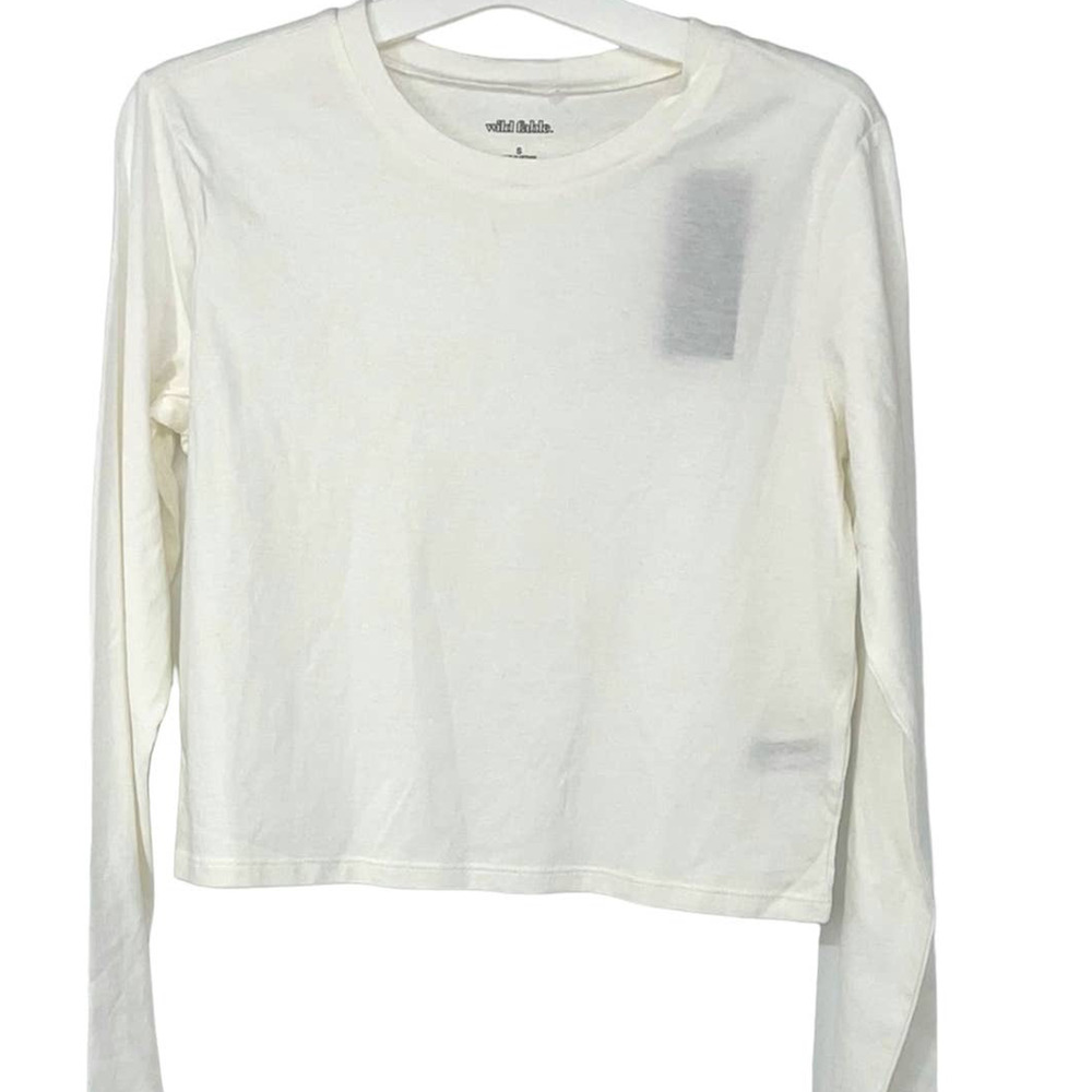 WILD FABLE WHITE LONG SLEEVE COTTON TOP SMALL